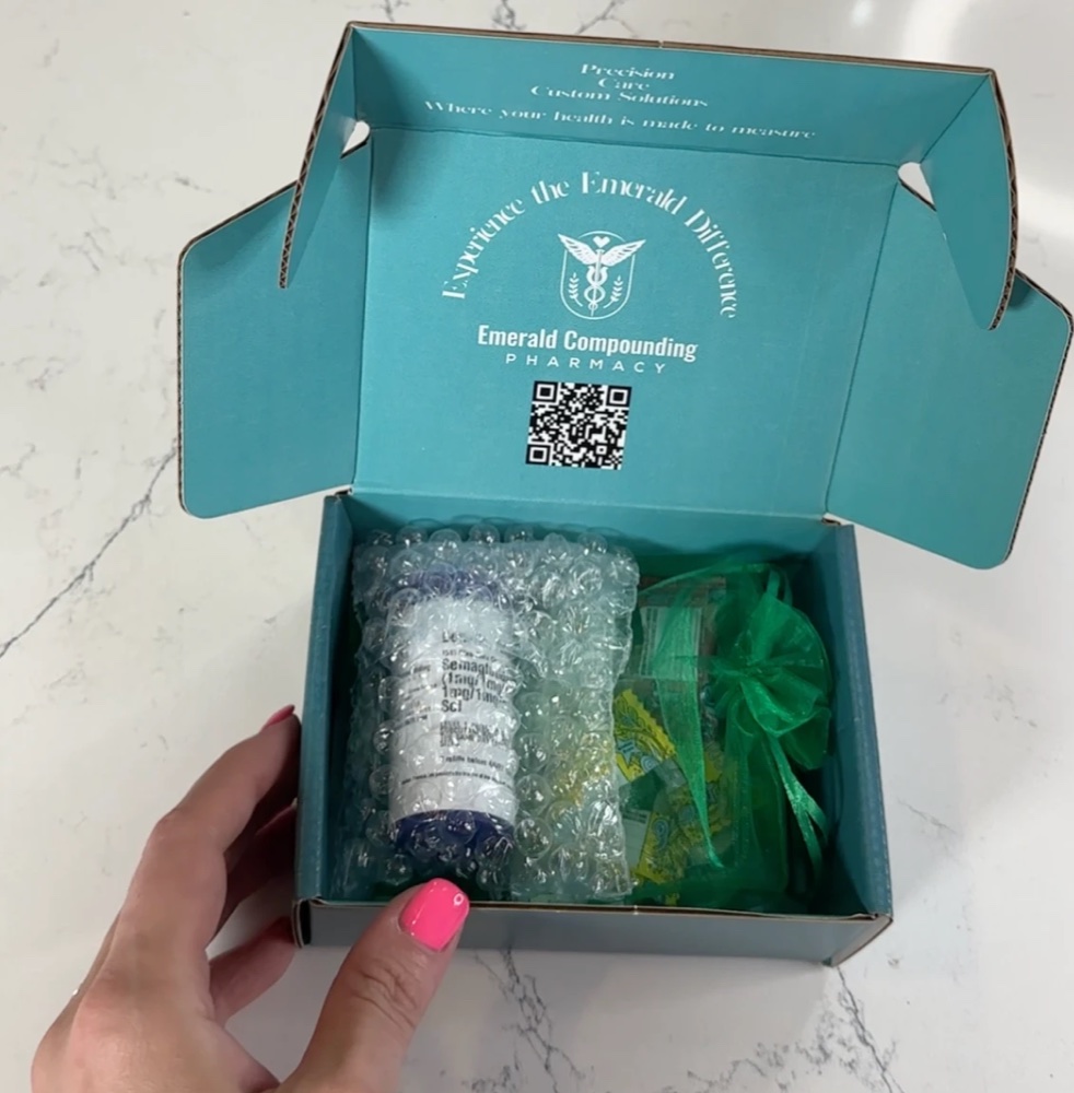 The Emerald box from a Peak order, opened