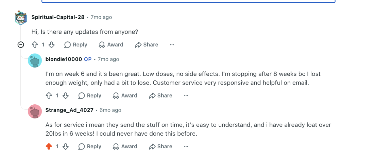 Customer post about Peak Wellness