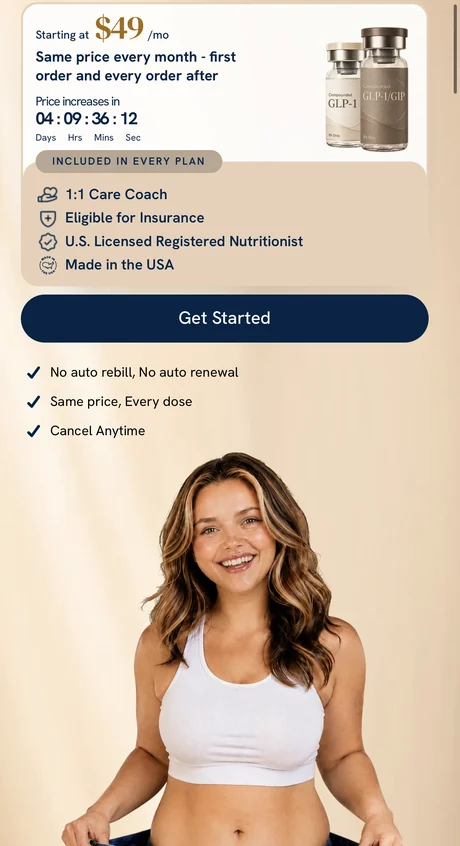 A bargain GLP-1 checkout page with a countdown timer