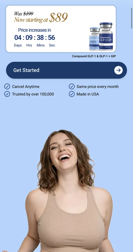 A bargain GLP-1 checkout page with a countdown timer