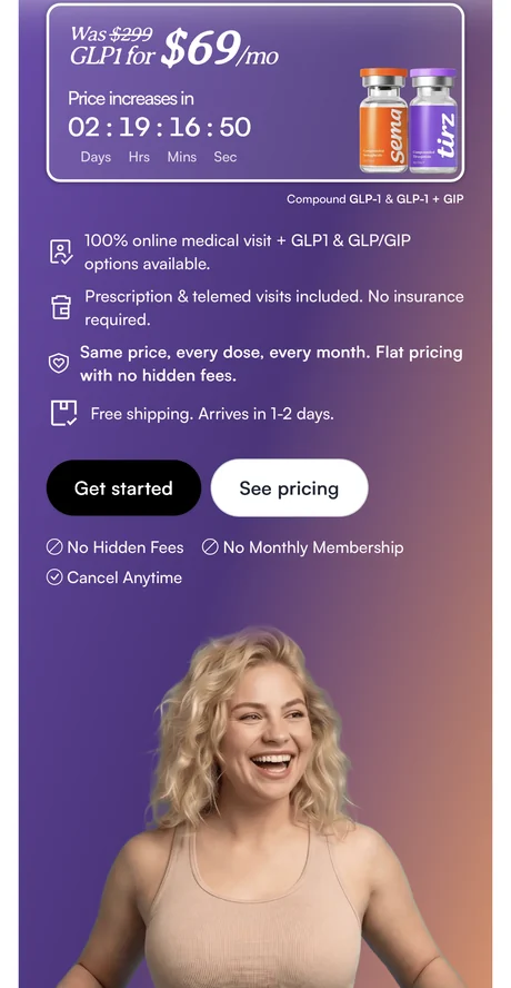 A bargain GLP-1 checkout page with a countdown timer